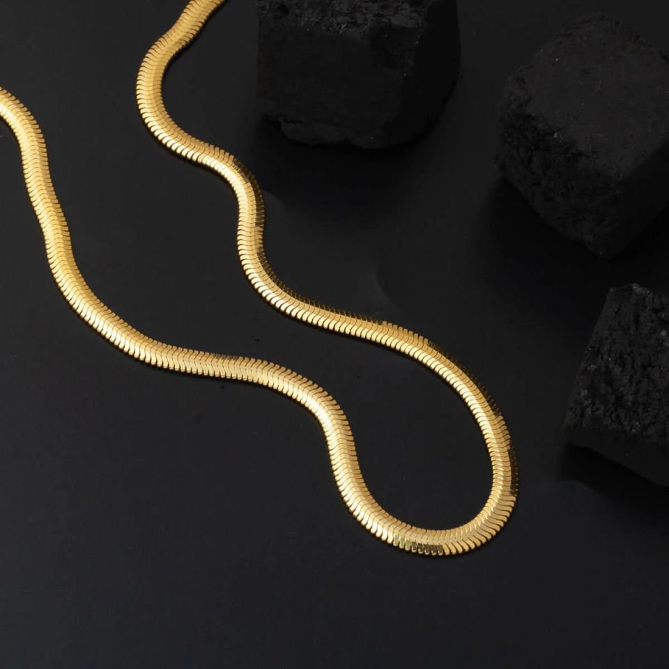 Balıksırtı Model 14 Ayar Altın Zincir Kolye 4mm Enli 12 Gr.